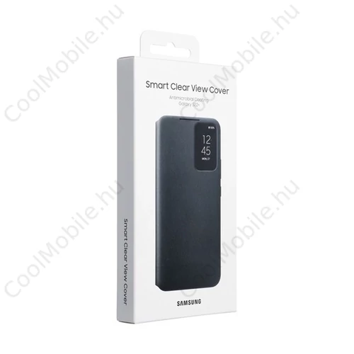 Samsung Galaxy S22+ Clear View Cover, gyári flip tok, fekete, EF-ZS906CB