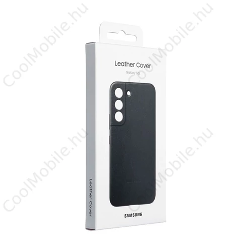 Samsung Galaxy S22 Leather Cover, gyári bőr tok, fekete, EF-VS901LB