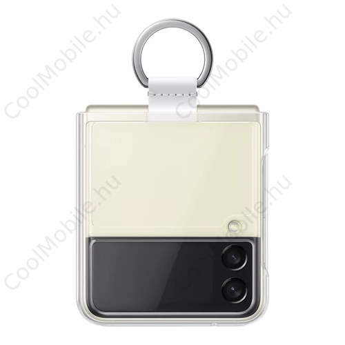 Samsung Galaxy Z Flip3 Clear Cover with Ring, gyári szilikon tok gyűrűvel, átlátszó, EF-QF711