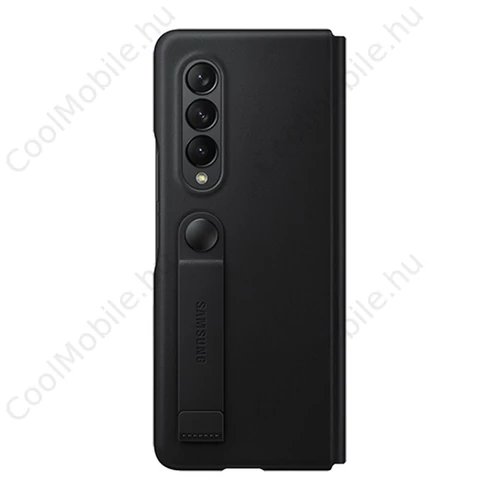 Samsung Galaxy Z Fold3 5G Leather Flip Cover, gyári bőr flip tok, fekete, EF-FF926