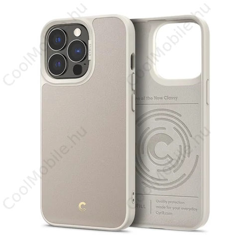 Cyrill by Spigen Apple iPhone 13 Pro Leather Brick Cream tok, Cream