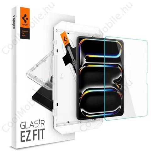 Spigen Glas.tR EZ Fit iPad Pro 13" (2024) tempered glass kijelzővédő fólia felhelyező kerettel 