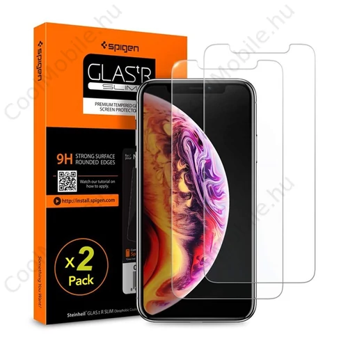 Spigen "Glas.tR SLIM" Apple iPhone 11 Pro / Xs / X Tempered kijelzővédő fólia (2db)