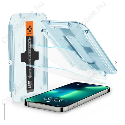 Spigen "Glas.tR SLIM EZ Fit" Apple iPhone 14 / 13 / 13 Pro tempered kijelzővédő fólia felhelyező kerettel (2db)