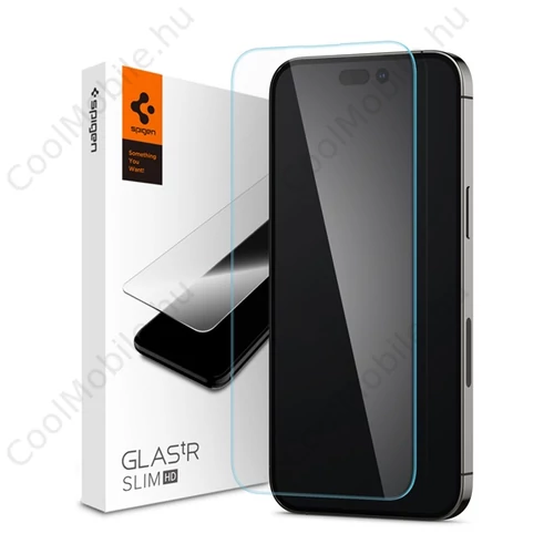 Spigen "Glas.tR Slim HD" Apple iPhone 14 Pro Max Tempered kijelzővédő fólia, átlátszó