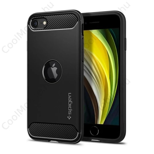 Spigen Rugged Armor Apple iPhone SE 2022/2020 tok, Matte Black, fekete