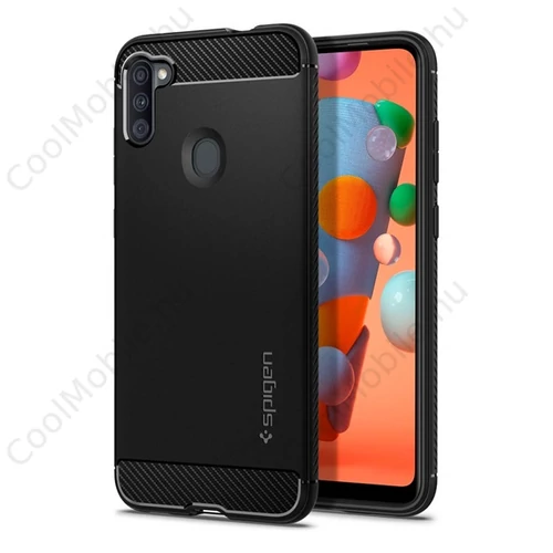 Spigen Rugged Armor Samsung Galaxy A11 tok, Matte Black, fekete
