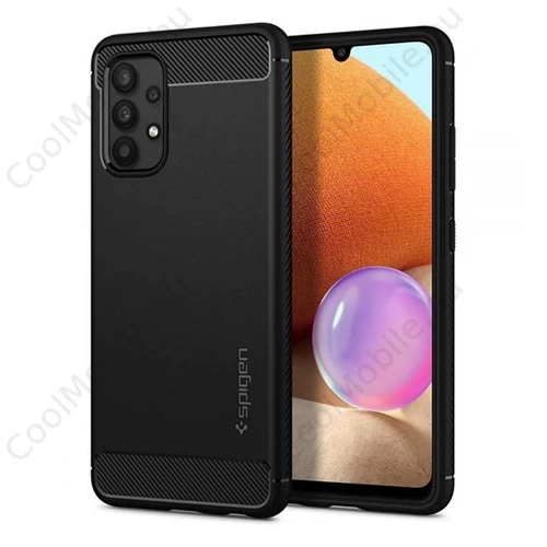 Spigen Rugged Armor Samsung Galaxy A32 LTE Matte Black tok, fekete