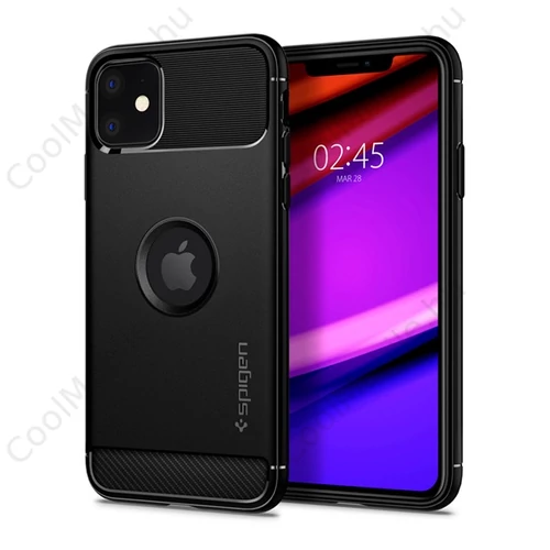 Spigen Rugged Armor Apple iPhone 11 tok, Matte Black, fekete