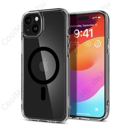 Spigen Ultra Hybrid MagFit Apple iPhone 15 Plus tok, MagSafe, fekete