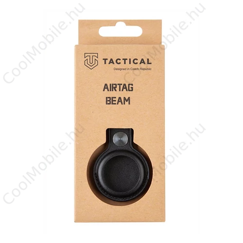 Tactical Apple AirTag bőr kulcstartó, fekete