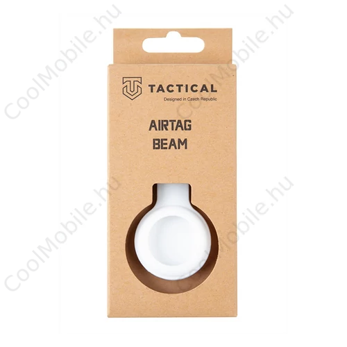 Tactical Apple AirTag szilikon kulcstartó, fehér