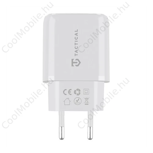 Tactical Base Plug Dual gyorstöltő adapter USB + Type-C, 20W,fehér