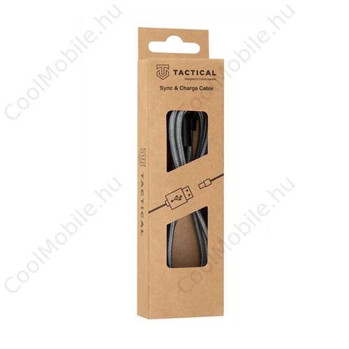 Tactical Fast Rope Kevlar USB / Type-C töltő- és adatkábel, 0.3m, szürke