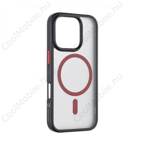 Tactical MagForce Hyperstealth 2.0 Apple iPhone 16 Pro MagSafe kompatibilis tok, fekete/piros