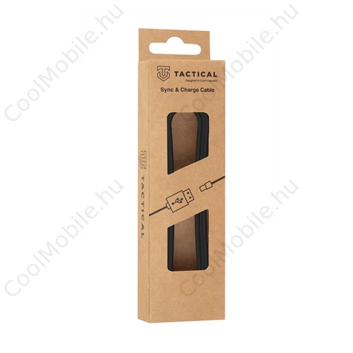 Tactical Smooth Thread Type-C / Type-C töltő- és adatkábel, 1m, fekete