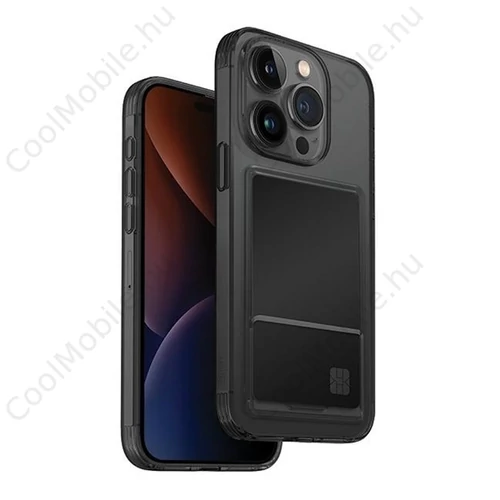 Uniq Air Fender Apple iPhone 15 Pro kártyatartós tok, szürke