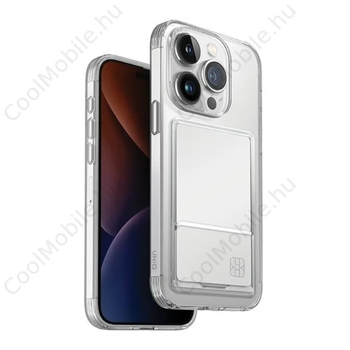 Uniq Air Fender Apple iPhone 15 Pro Max kártyatartós tok, átlátszó