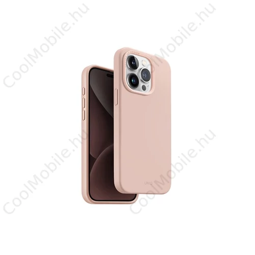 Uniq Lino Hue Apple iPhone 15 Pro Magsafe Szilikon tok, rózsaszín