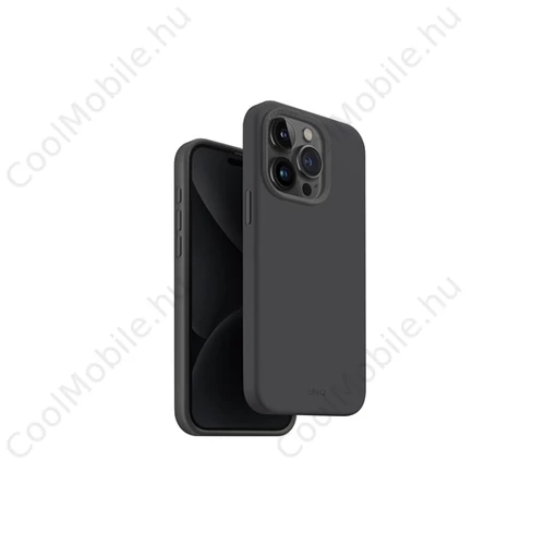 Uniq Lino Hue Apple iPhone 15 Pro Magsafe Szilikon tok, sötét szürke