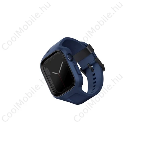 Uniq Monos Apple Watch 44/45mm hibrid szíj + tok, kék