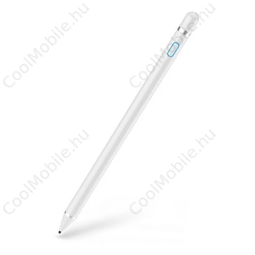 Univerzális toll, műanyag, (bármilyen kapacitív kijelzőhöz), Active Stylus Pen, fehér