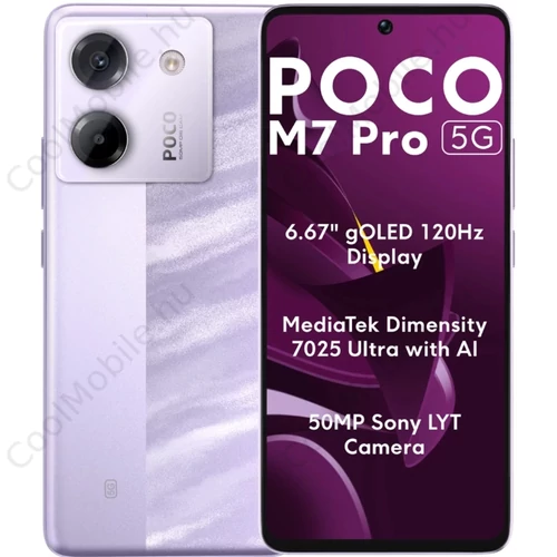 Xiaomi Poco M7 Pro 5G 256GB 12GB RAM Dual lila
