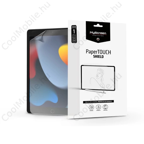 Apple iPad 10.2 (2019/2020/2021) képernyővédő fólia - MyScreen Protector        PaperTouch Shield - 1 db/csomag - átlátszó