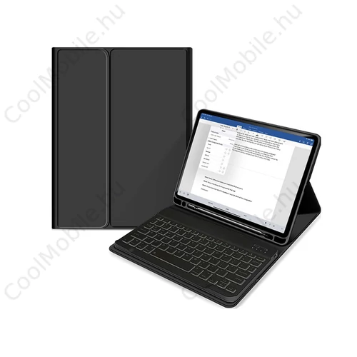 Apple iPad Air 4 / 5 (2020/2022) 10.9 / iPad Air 6 (2024) 11.0 tablet tok (SmartCase) on/off funkcióval, Apple Pencil tartóval, billentyűzettel - Tech-Protect -black (ECO  csomagolás)