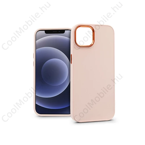 Apple iPhone 12/12 Pro szilikon hátlap - Frame - pink
