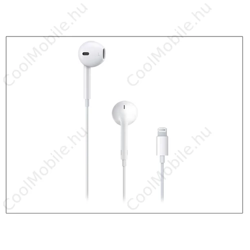 Apple iPhone eredeti távirányítós, sztereó headset Lightning csatlakozóval,     mikrofonnal - MMTN2ZM/A - fehér