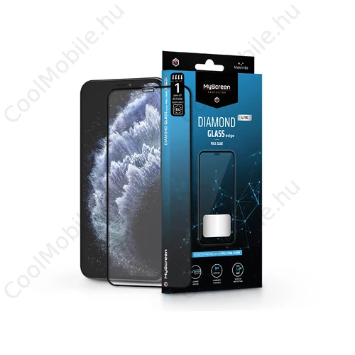 Apple iPhone XS Max/11 Pro Max edzett üveg képernyővédő fólia - MyScreen        Protector Diamond Glass Lite Edge2.5D Full Glue - fekete