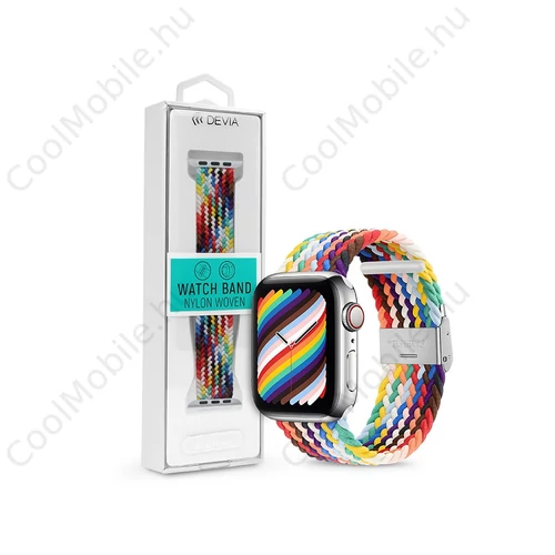 Apple Watch fonott szövet sport szíj - Devia Nylon Woven Deluxe Series Sport4   Watch Loop - 38/40/41 mm - rainbow