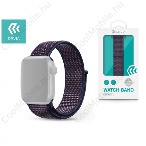 Devia Deluxe Series Sport3 Apple Watch szövet sport szíj - 42/44/45/49mm - indigókék