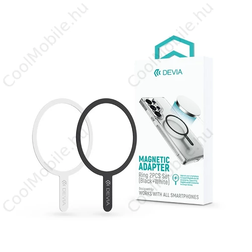 Devia fém ellenlapka darab MagSafe mágneses autós tartóhoz - 2 db/csomag - fekete, fehér