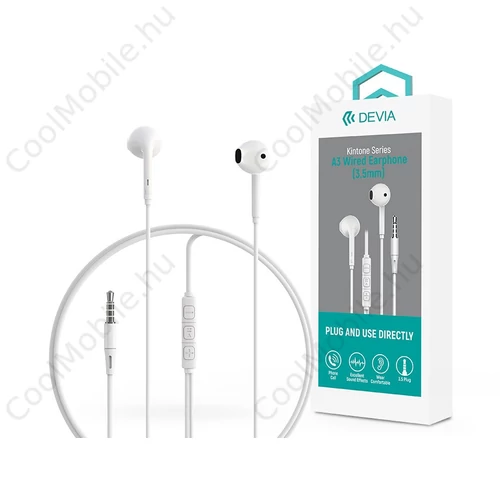Devia Kintone A3 In-Ear sztereó fülhallgató - 3,5mm jack - fehér