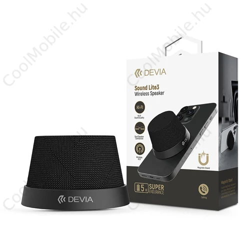 Devia Sound Lite3 vezeték nélküli mágneses bluetooth hangszóró - fekete