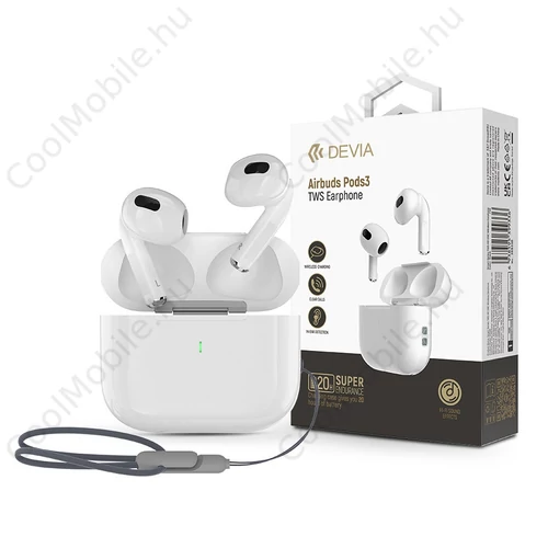 Devia Airbuds Pods3 Bluetooth sztereó headset - fehér