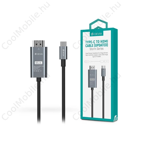 Devia Storm Series USB Type-C/HDMI kábel 2m (Updated) - fekete