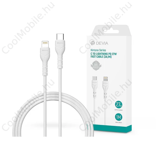 Devia Kintone Series 27W PD Type-C/Lightning adat- és töltőkábel 1m - fehér
