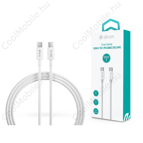 Devia Smart Series 100W Type-C/Type-C adat- és töltőkábel 1,5m - fehér
