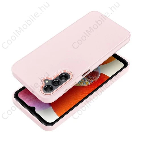 Frame Samsung Galaxy A14 4G/A14 5G  közepesen ütésálló tok kameravédő kerettel, rózsaszín