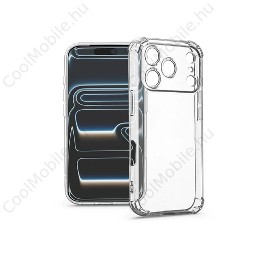 Haffner Anti Shock kamervédős szilikon tok - Apple iPhone 17 Pro - átlátszó