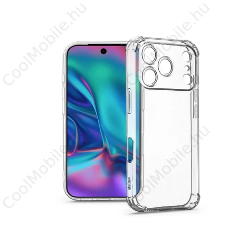 Haffner Anti Shock kamervédős szilikon tok - Apple iPhone 17 Pro Max - átlátszó