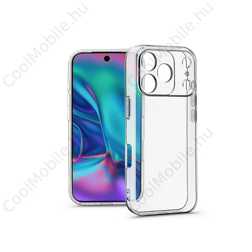Haffner Clear Case kameravédős szilikon tok - Apple iPhone 17 Pro Max - átlátszó