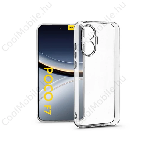 Haffner Clear Case kameravédős szilikon tok - Xiaomi Poco F7 5G/Redmi Turbo 4 Pro 5G - átlátszó
