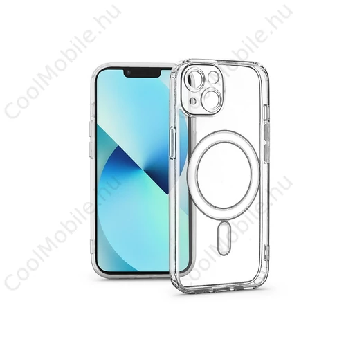 Haffner Clear Mag Cover kameravédős szilikon tok - Apple iPhone 13 - átlátszó