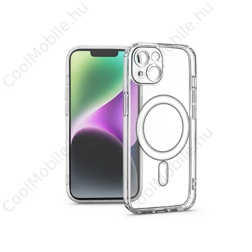 Haffner Clear Mag Cover kameravédős szilikon tok - Apple iPhone 14 - átlátszó