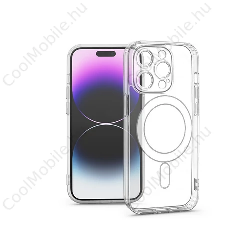 Haffner Clear Mag Cover kameravédős szilikon tok - Apple iPhone 14 Pro Max - átlátszó