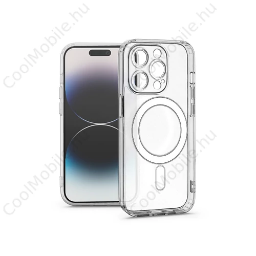 Haffner Frost Mag Cover kameravédős szilikon tok - Apple iPhone 14 Pro - átlátszó